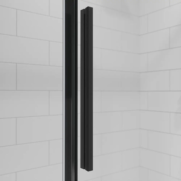 Box doccia 90x130 cm scorrevole vetro 8mm trasparente profili nero opaco h195cm | Creta