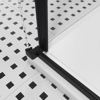 Box doccia 90x140 cm scorrevole vetro 8mm trasparente profili nero opaco h195cm | Creta