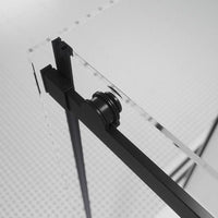 Box doccia 100x130 cm scorrevole vetro 8mm trasparente profili nero opaco h195cm | Creta