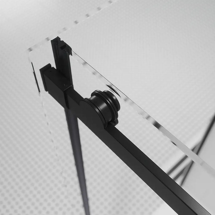 Box doccia 90x110 cm scorrevole vetro 8mm trasparente profili nero opaco h195cm | Creta