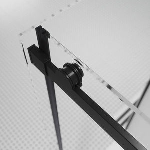 Box doccia 70x140 cm scorrevole vetro 8mm trasparente profili nero opaco h195cm | Creta