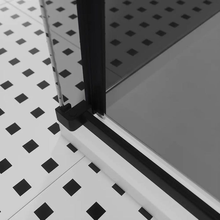 Box doccia 80x100 cm scorrevole vetro 8mm fumé profili nero opaco h195cm | Creta
