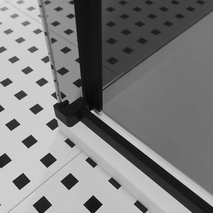 Box doccia 100x130 cm scorrevole vetro 8mm fumé profili nero opaco h195cm | Creta
