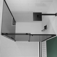 Box doccia 90x120 cm scorrevole vetro 8mm fumé profili nero opaco h195cm | Creta
