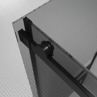 Box doccia 90x130 cm scorrevole vetro 8mm fumé profili nero opaco h195cm | Creta