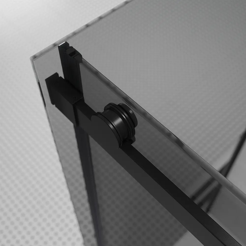 Box doccia 80x100 cm scorrevole vetro 8mm fumé profili nero opaco h195cm | Creta