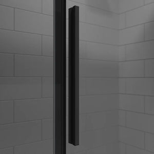 Box doccia 80x110 cm scorrevole vetro 8mm fumé profili nero opaco h195cm | Creta