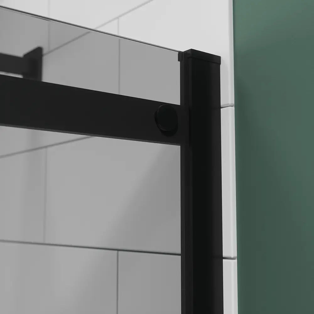 Box doccia 70x110 cm scorrevole vetro 8mm fumé profili nero opaco h195cm | Creta