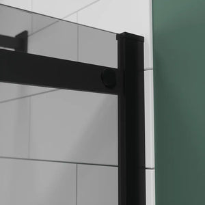 Box doccia 80x120 cm scorrevole vetro 8mm fumé profili nero opaco h195cm | Creta