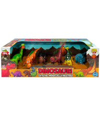 Box Dinosauri 6 Pezzi Giocattoli Per Bambini Colori Brillanti Playset Animali         