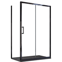 Box doccia due lati apertura scorrevole profili neri 6mm h195 agata, misura 80x110