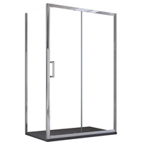 Box doccia due lati fisso più scorrevole trasparente agata, misura 80x150