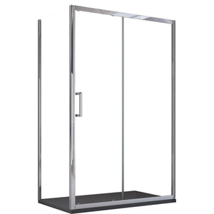 Box doccia due lati fisso più scorrevole trasparente agata, misura 80x150