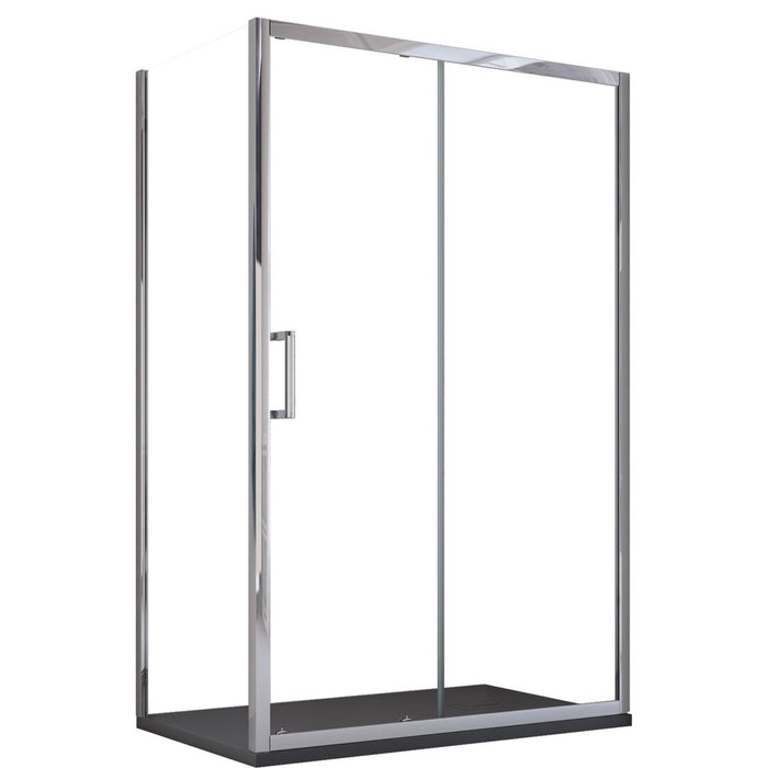 Box doccia due lati fisso più scorrevole trasparente agata, misura 70x160