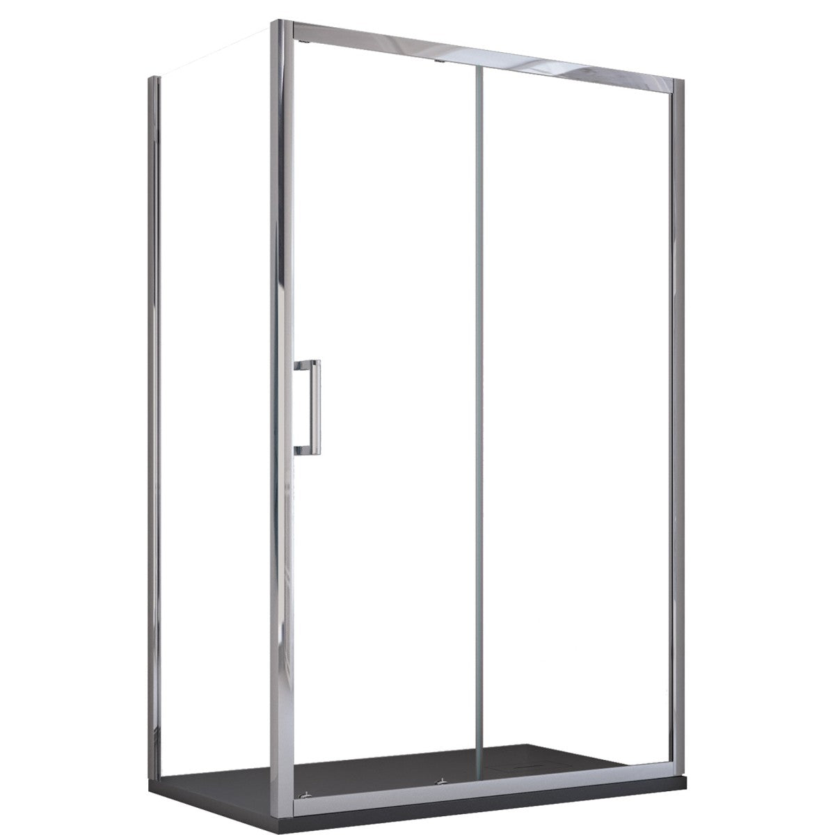 Box doccia due lati fisso più scorrevole trasparente agata, misura 80x120