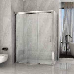 Box doccia 2 lati scorrevole a tre ante trasparente 8mm tris, dimensioni 120x90