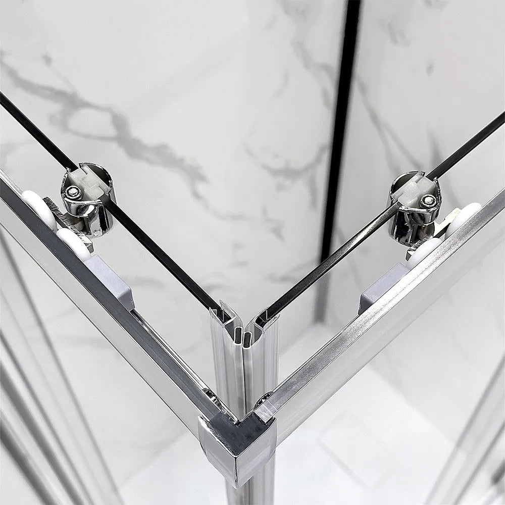 Box doccia 3 lati 70x120x70 cm doppio scorrevole trasparente  Tay