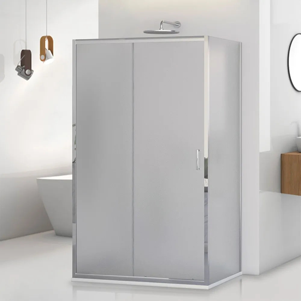 Box doccia 3 lati 70x130x70 con porta scorrevole e vetro stampato  Tay