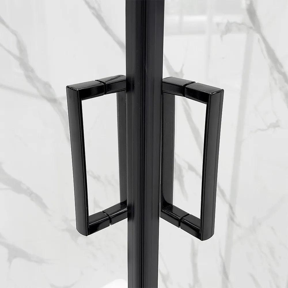 Box doccia 3 lati 70x90x70 cm nero opaco doppio scorrevole  Tay