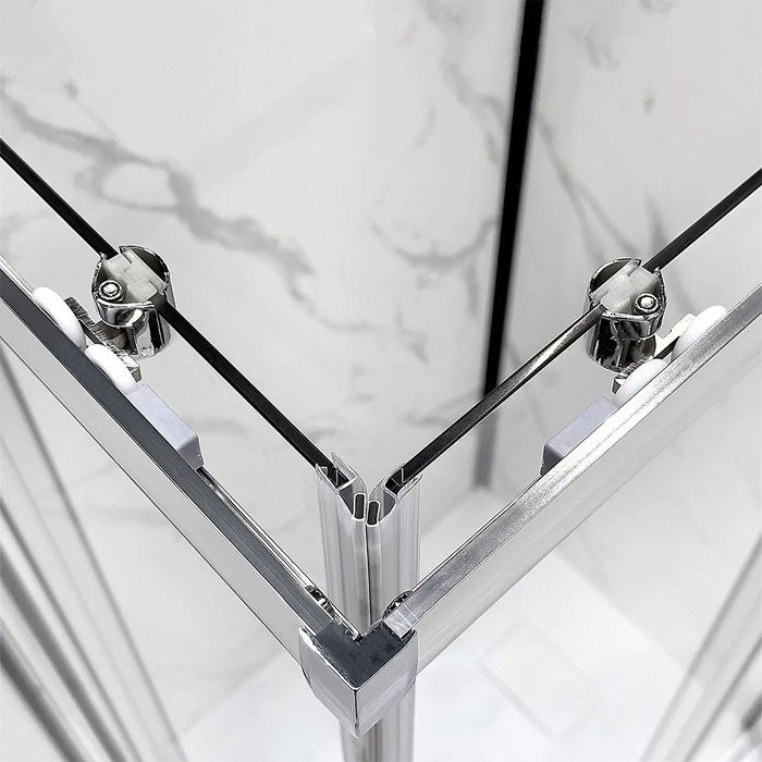 Box doccia 3 lati 80x100x80 cm doppio scorrevole trasparente  Tay