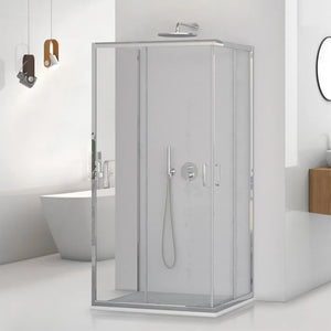 Box doccia 3 lati 80x100x80 cm doppio scorrevole trasparente  Tay
