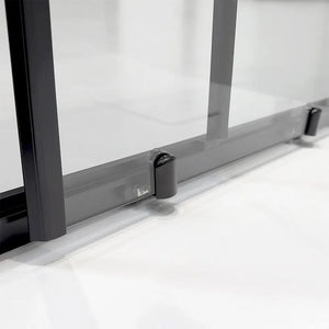 Box doccia 3 lati 80x100x80 nero opaco con porta scorrevole  Tay