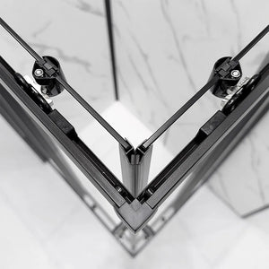 Box doccia 3 lati 80x120x80 cm nero opaco doppio scorrevole  Tay