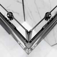 Box doccia 3 lati 80x140x80 nero opaco con porta scorrevole  Tay