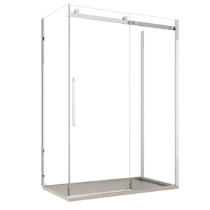 Box doccia tre lati porta scorrevole trasparente h195cm 8mm anticalcare euclide, misura 90x140x90