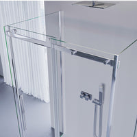 Box doccia tre lati porta scorrevole trasparente h195cm 8mm anticalcare euclide, misura 90x140x90