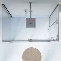 Box doccia cromato 3 lati 70x120x70cm con doppio scorrevole e vetro 6mm stampato h185cm | Tonga