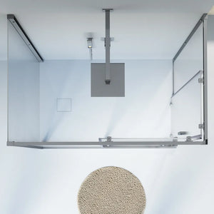 Box doccia cromato 3 lati 70x120x70cm con doppio scorrevole e vetro 6mm stampato h185cm | Tonga