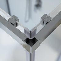 Box doccia cromato 3 lati 80x80x80cm con doppio scorrevole e vetro 6mm stampato h185cm | Tonga