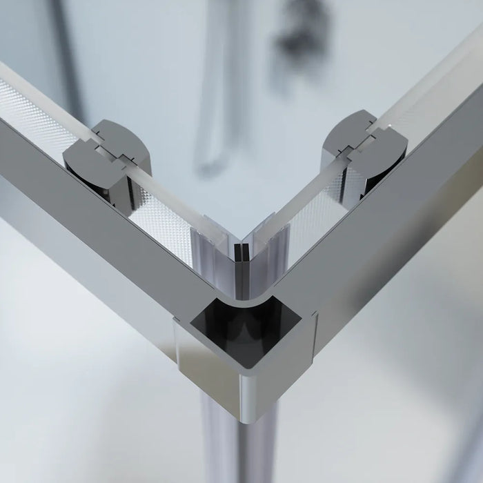 Box doccia cromato 3 lati 80x80x80cm con doppio scorrevole e vetro 6mm stampato h185cm | Tonga