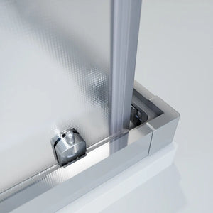 Box doccia cromato 3 lati 80x80x80cm con doppio scorrevole e vetro 6mm stampato h185cm | Tonga