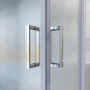 Box doccia cromato 3 lati 80x80x80cm con doppio scorrevole e vetro 6mm stampato h185cm | Tonga