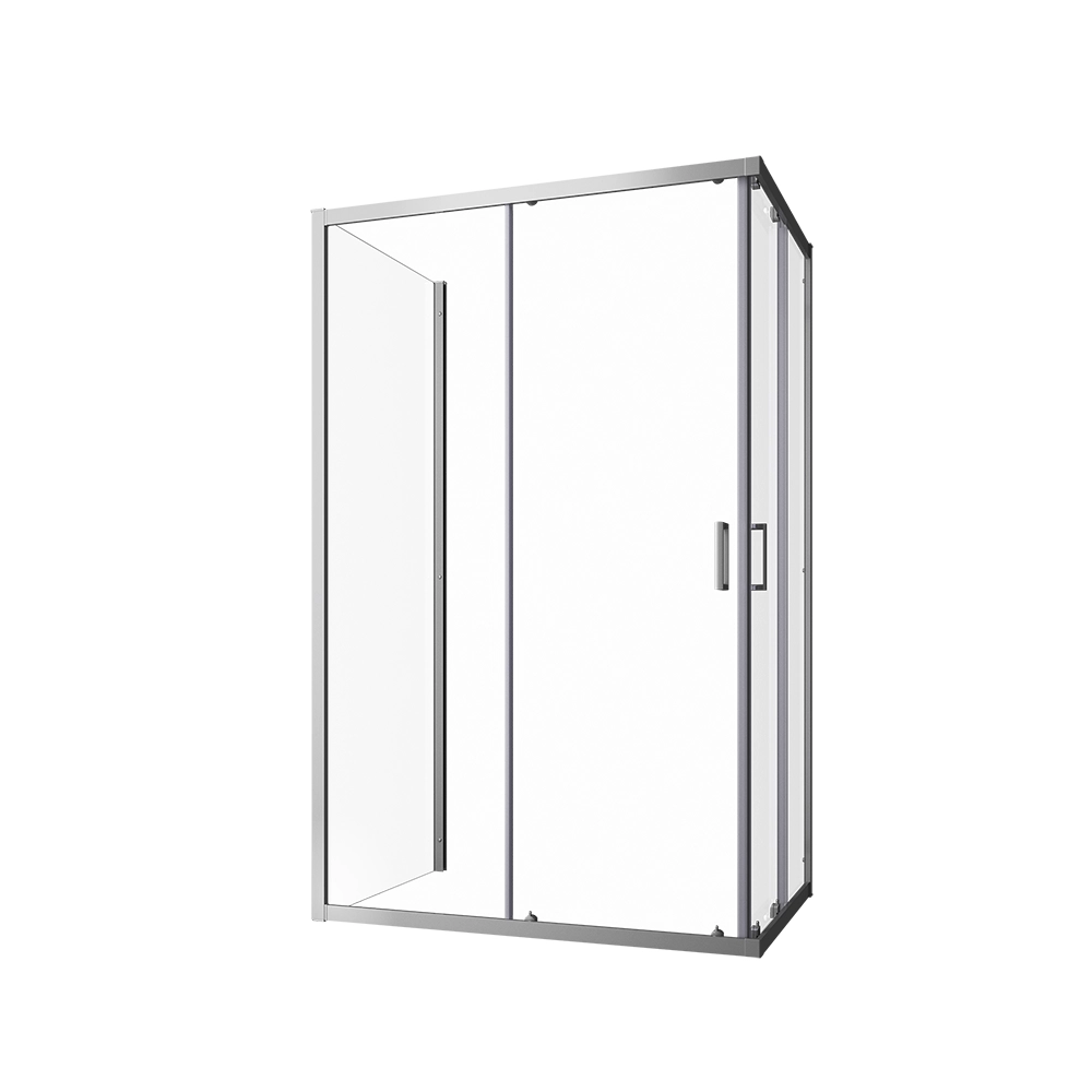 Box doccia cromato 3 lati 80x120x80cm con doppio scorrevole e vetro 6mm trasparente h185cm | Tonga