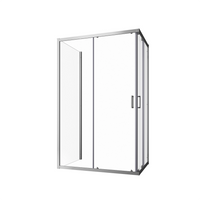 Box doccia cromato 3 lati 80x120x80cm con doppio scorrevole e vetro 6mm trasparente h185cm | Tonga