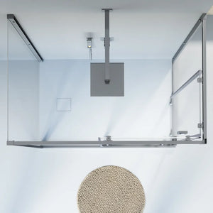 Box doccia cromato 3 lati 70x90x70cm con doppio scorrevole e vetro 6mm trasparente h185cm | Tonga