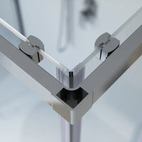 Box doccia cromato 3 lati 80x120x80cm con doppio scorrevole e vetro 6mm trasparente h185cm | Tonga