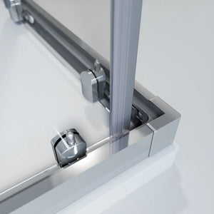 Box doccia cromato 3 lati 70x90x70cm con doppio scorrevole e vetro 6mm trasparente h185cm | Tonga