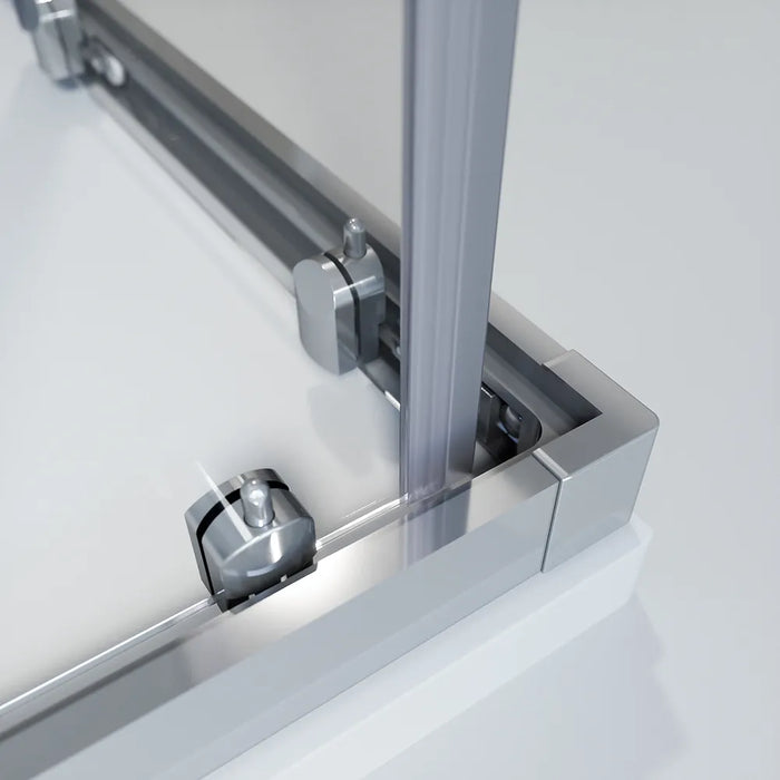 Box doccia cromato 3 lati 70x90x70cm con doppio scorrevole e vetro 6mm trasparente h185cm | Tonga