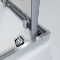 Box doccia cromato 3 lati 80x120x80cm con doppio scorrevole e vetro 6mm trasparente h185cm | Tonga