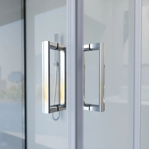 Box doccia cromato 3 lati 70x90x70cm con doppio scorrevole e vetro 6mm trasparente h185cm | Tonga