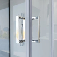 Box doccia cromato 3 lati 80x120x80cm con doppio scorrevole e vetro 6mm trasparente h185cm | Tonga