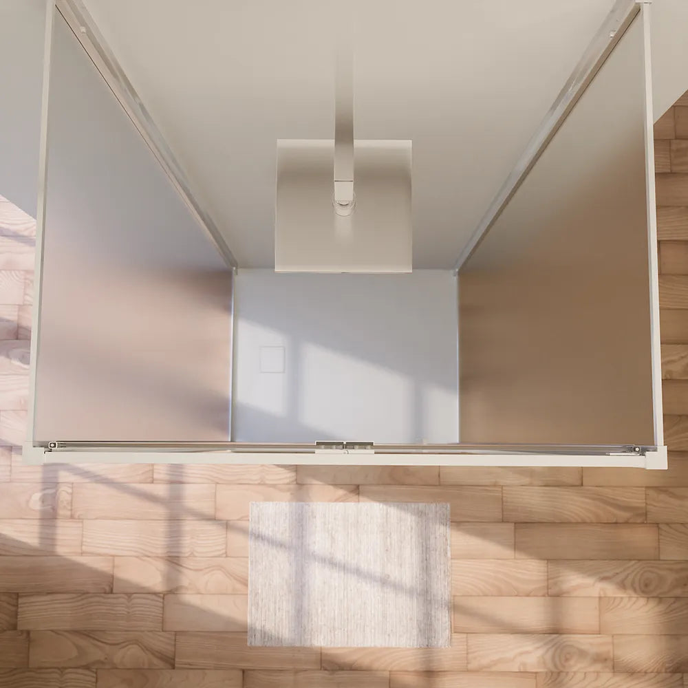 Box doccia tre lati 80x75x80cm con porta a libro profili cromati e vetro 6mm opaco h190 | Portofino