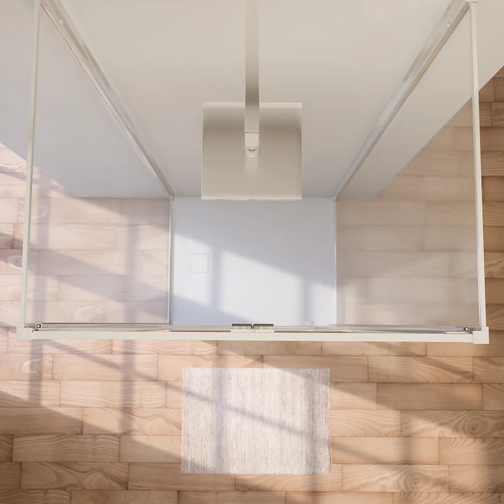 Box doccia tre lati 80x90x80cm con porta a libro profili cromati e vetro 6mm trasparente h190 | Portofino