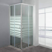 Box Doccia Serigrafato 6mm Doppia Porta Scorrevole H190cm - 90x90