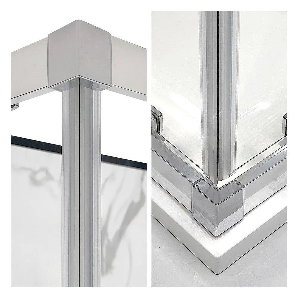 Box doccia 80x120x80 cm con doppio scorrevole serigrafato H 200 cm Ted