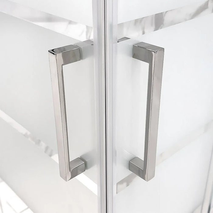 Box doccia 80x140x80 cm con doppio scorrevole serigrafato H 200 cm Ted